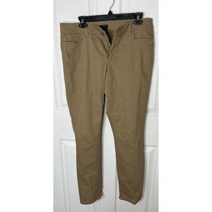 Ann Taylor Size 10 Curve Denim Pants Gold With White Polka Dots.